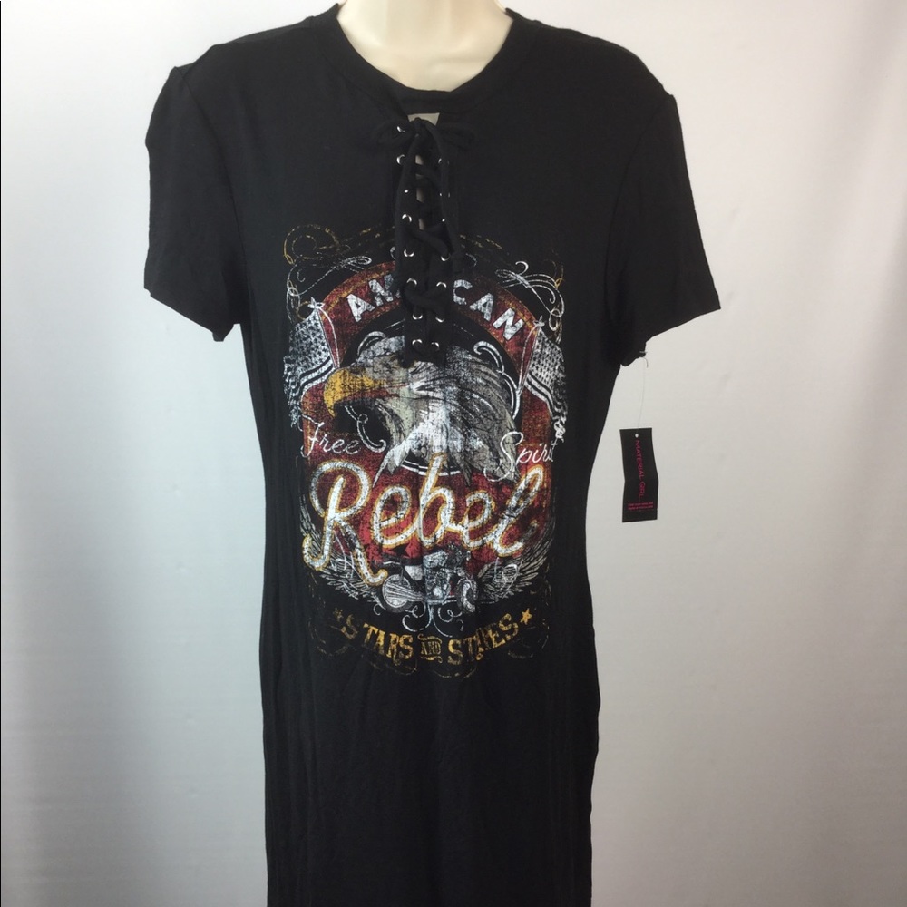 Material Girl Short Sleeve midi dress with print